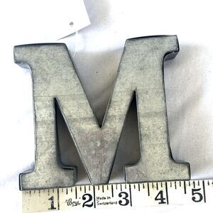 Galvanized Metal Letter M 4" Rustic Country Industrial Farmhouse 3D - NEW